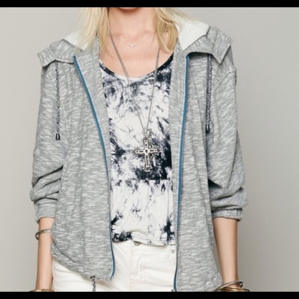 Free People oversized drawstring hoodie jacket